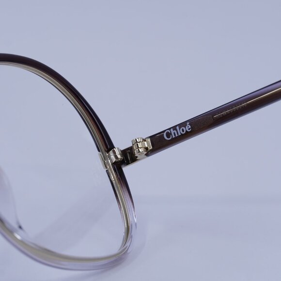 Chloe CH0032O 002 Eyeglasses Brown Gradient 55mm Round Frame - Picture 8 of 11
